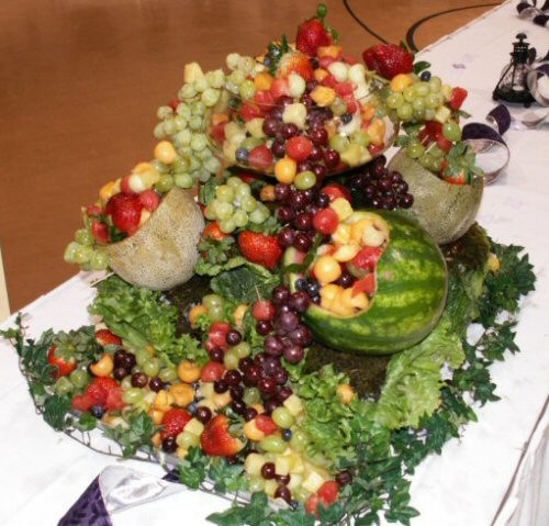 Wedding Party Photo Gallery Elaborate Fruit Centerpiece For Reception