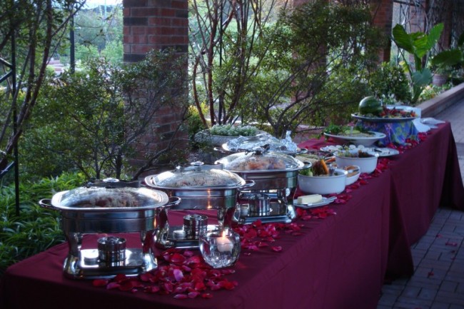 Wedding Party Photo Gallery Outdoor Buffet In The Rose Garden 