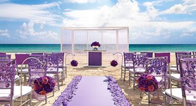Beach Palace's (Cancun) Lavendar Luxe Wedding Setup