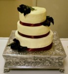 Buttercream Wedding Cake with Scarlet Ribbon