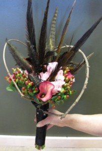 Pheasant Feather Bridal Bouquet