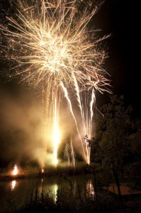 Fireworks over the lake