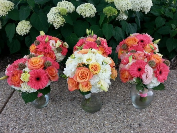 Pink and Coral Bouquets