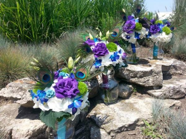 Peacock Bridesmaids Bouquets