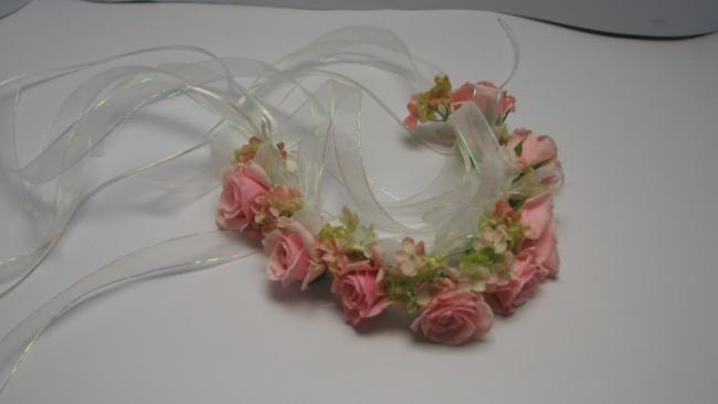 Pink Rose Head Garland