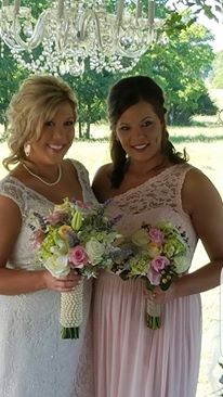 bride and bridesmaid