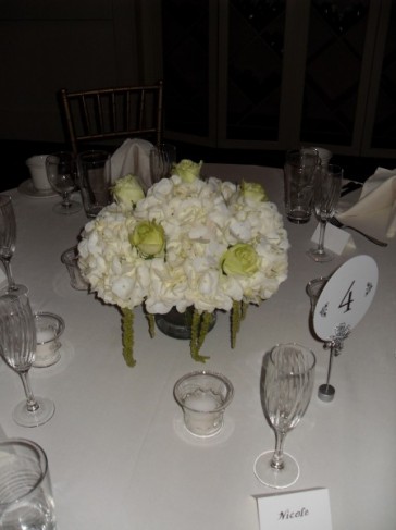 Green Rose Hydrangea Centerpiece