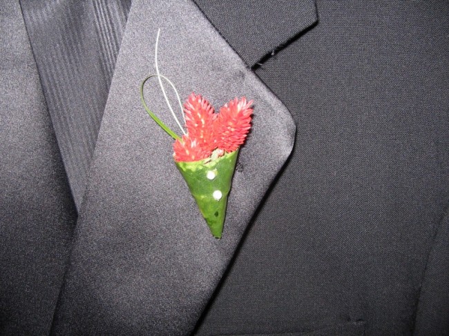 Unique Red Boutonniere