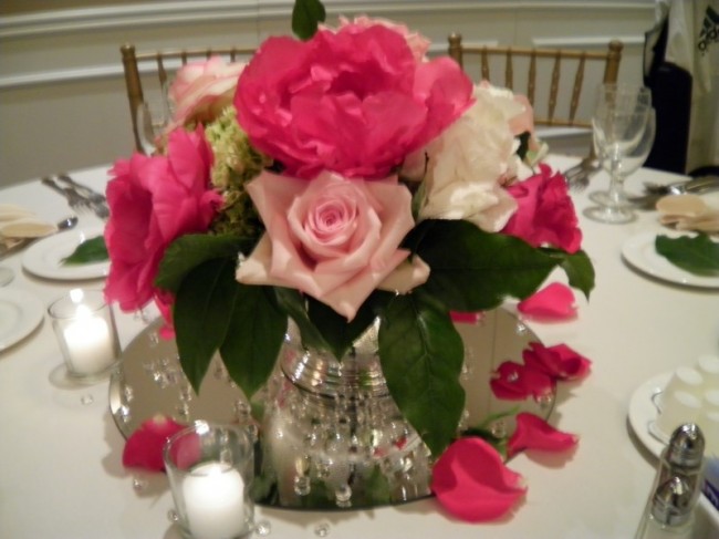 Pink Reception Centerpiece