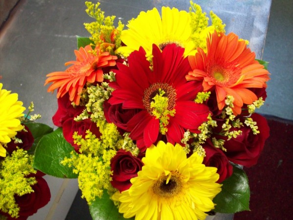 Gerberas & Roses Hand-Tied Bouquet