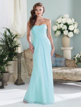 Strapless chiffon slim