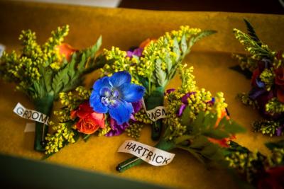 Fall Colored Wedding Boutonnieres