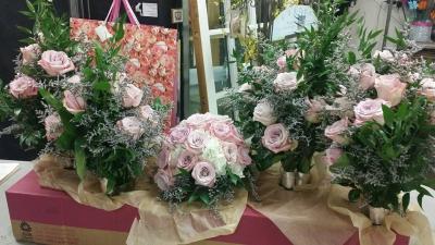 Blush and White Bridesmaid Bouquets