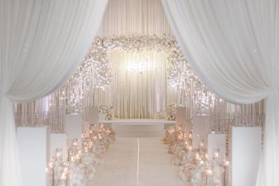 Floral & candlelight wedding ceremony altar