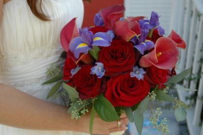 Bridal Bouquet  With Reds & Purples