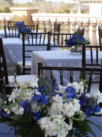 Blue and White Flower Centerpiece