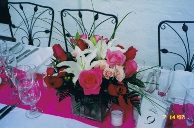 Lilies and Roses Centerpieces