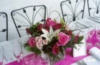 Centerpiece Arrangement With Roses & Pretty Flowers