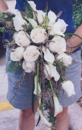 Cascading White Rose Bridal Bouquet