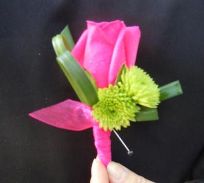 Pink Rose Boutonniere