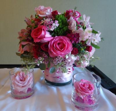 Pink Wedding Reception Centerpiece