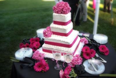 4 Tiered Pink Wedding Cake