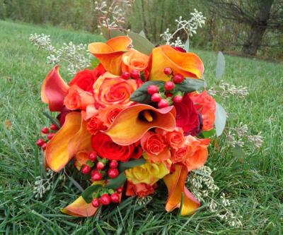 Mango Calla lily/Fall Bouquet