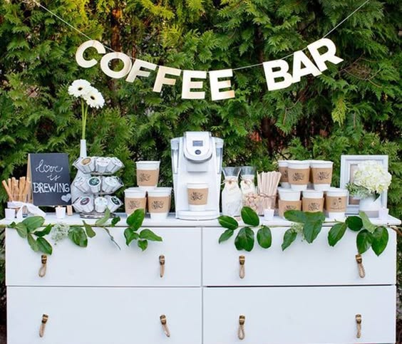 No brunch wedding is complete without a coffee bar for guests!