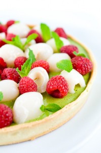Green Tea, Lychee & Raspberry Tart