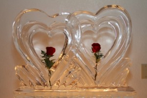 heart ice sculpture