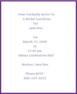 Bridal Luncheon Invitation