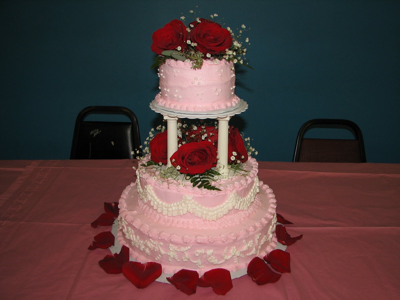 Tasty Pink Wedding Cake