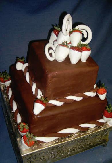 White Chocolate & Strawberries Wedding Cake