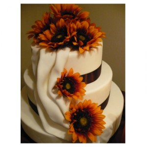 Sunflowers & Fondant Wedding Cake Sunflowers & Fondant Wedding Cake