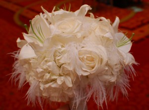 White Feathers Brides Bouquet